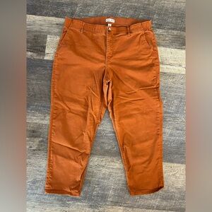 Ava + Viv Women’s Pants Size 18W Elastic Waist Orange Red Color Brick Khakis